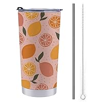 20 oz Tumbler with Lid and Straw Insulated Travel Coffee Mug Reusable Stainless Steel Thermal Cups