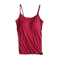 Tank Tops with Built in Bras for Women Modal Basic Breathable Vests 2024 Summer Plus Size Casual Camisole Undershirt