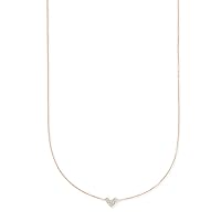 Kendra Scott Heart Necklace in 14k Rose Gold, Fine Jewelry for Women, White Diamond