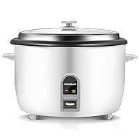 Commercial Rice Cooker, Large Capacity 30-Cup (UnCooked), 60-Cup (Cooked) with One Touch Operation and 12-Hour Keep Warm,Easy to Use and clean,1600W