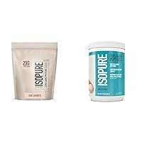 Bundle of Isopure Unflavored Whey Protein Isolate, 25g Protein, Zero Carb, 16 Servings, 1 Pound (Packaging May Vary) + Collagen Peptides Powder, 14 Servings, Unflavored, with Vitamin C, with Biotin