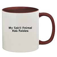 My Spirit Animal Has Rabies - 11oz Ceramic Colored Inside & Handle Coffee Mug, Maroon