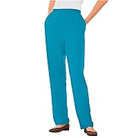 Woman Within Plus Size 7-Day Knit Straight Leg Pant Stretch Elastic Waist Petite & Tall