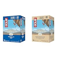 CLIF BAR - Chocolate Chip - Made with Organic Oats - Non-GMO - Plant Based - Energy Bars - 2.4 oz. (18 Pack) & White Chocolate Macadamia Nut Flavor - Made with Organic Oats - Non-GMO - Plant Based
