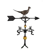 Montague Metal Products 32-Inch Deluxe Weathervane with Swedish Iron Pheasant Ornament, natural