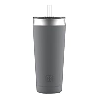 Ello Beacon Vacuum Insulated Stainless Steel Tumbler with Slider Lid and Optional Straw