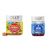 OLLY Multi + Probiotic Adult Multivitamin Gummy, 1 Billion CFUs, Digestive & Glowing Skin Gummy, 25 Day Supply (50 Count), Plump Berry, Hyaluronic Acid, Collagen