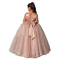 Flower Girl Dresses for Wedding Satin Tulle Long Princess Dress Party Evening Formal Pageant Prom Gown