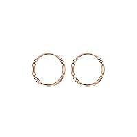 FANSING Rose Gold Hoop Earrings for Women 8mm Surgical Steel Earrings
