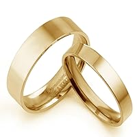 Gemini Groom Bride Matching Anniversary Wedding Titanium Rings Set Valentine Day Gift Color 18K Yellow Gold