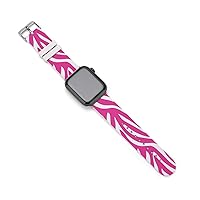 Pink Zebra Print Watch Band Compatible with IWatch Bands Silicone Wristbands Replacement Strap