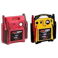 Clore Automotive Jump-N-Carry JNC950 2000 Peak Amp 12V Car Jump Starter and JNCAIR 1700 Peak Amp Jump Starter with Air Compressor