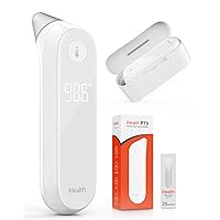 iHealth Digital Ear Thermometer, Fast, Accurate, Gentle Results in 1 Second, Infrared, Pre-Warmed Tip with 21 Disposable Lens Filters & Organizer Case for Kids, Babies, Toddlers & Adults Home Use PT5