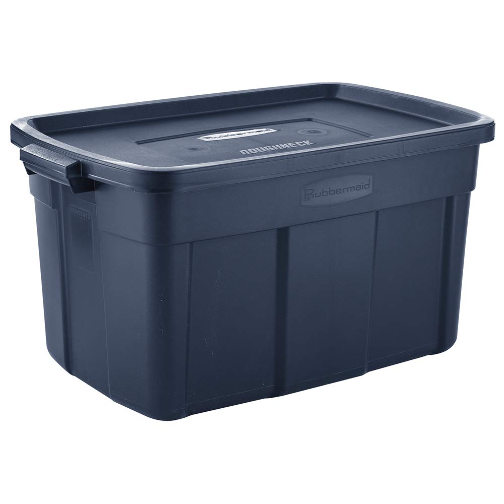 Rubbermaid Roughneck Storage Container, 31 Gal - 6 Pack, Dark Indigo Blue, 6 Count