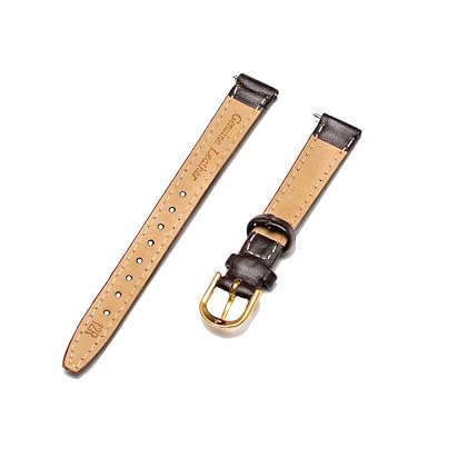 Voguestrap TX48412BRN Comfort Strap 12mm Women's Dark Brown Padded Stitched Calfskin Leather Watchband