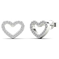 Mois 3 CT Heart Colorless Moissanite Engagement Earrings for Women/Her, Wedding Bridal Earring Set, Eternity Sterling Silver Solid Gold Diamond Solitaire Prong for Her