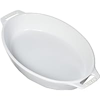 STAUB Ceramics Oval Baking Dish, 11-inch, White