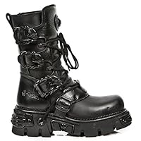 New Rock NR M.391-S18 Black - Boots, Metallic, Oxido milita, Unisex (EU 46) 13.5 US Women/13 US Men