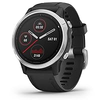 Garmin fenix 6S, Premium Multisport GPS Watch, Smaller-Sized, Heat and Altitude Adjusted V02 Max, Pulse Ox Sensors and Training Load Focus, Silver with Black Band