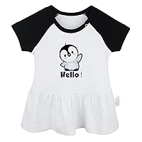 Hello Cute Dresses Infant Baby Girls Princess Dresses Toddler 0-24M Kids Babies Ruffles Animal Penguin Pattern Skirts