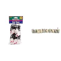 Penn-Plax Play Fur Mice Cat Toys | 3 Color Variety Pack, Black and White & SmartyKat (10 Count) Skitter Critters Value Pack Catnip Cat Toys - Gray/Cream, 10 Count