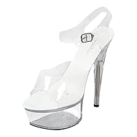 Heels for Women Pump Heeled Sandals Sexy Super High Heels Fine With Waterproof Platform Sandals Transparent Crystal