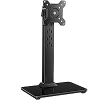Perlegear Monitor Stand, Freestanding Monitor Mount for 13-34 inch Screens with 360 Degree Rotation, 5 Height Settings, Adjustable Monitor Desk Riser with Swivel and Tilt, Max VESA 100x100mm, PGTVS29