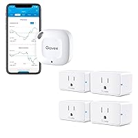 Hygrometer Thermometer Bundle with Govee Smart Plug 15A, WiFi Bluetooth Outlets 4 Pack Work with Alexa and Google Assistant, WiFi Plugs with Multiple Timers
