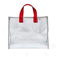 Shoulder Bag for Women Summer Travel Bag Outdoor Transparent Handbag Swimming PVC Fashion Beach Fresh Bag Shoulder Tote Bag (Red, One Size)