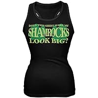 Old Glory St. Patricks Day Big Irish Shamrocks Funny Junior Soft Tank Top
