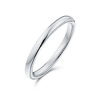 Bling Jewelry Thin Stackable Minimalist Simple Dome Couples Rose Gold Silver Black Plated Titanium 2MM Wedding Band Ring For Men Women
