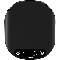 Vitafit 33lbs Kitchen Food Scale Digital Weight Grams and Ounces for Weight Loss, Weighing Professional Since 2001, Cooking,Baking and Keto, Batteries Included, Black