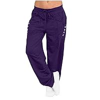 Cargo Pants for Womens Wide Leg Work Pants Elstic Waisted Trousers Multiple Pockets Hiking Pants Y2K Baggy Streetwear