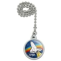 GRAPHICS & MORE NASA Logo Over Space Shuttle with Rainbow Ceiling Fan and Light Pull Chain