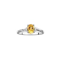 Rylos Sterling Silver Classic Birthstone Ring - 7X5MM Oval Gemstone & Diamonds - Women's Jewelry, Sizes 5-10