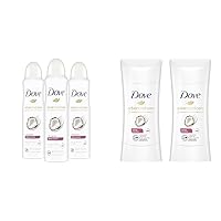 Dove Advanced Care Dry Spray Antiperspirant Deodorant Caring Coconut 3 Count & Dove Advanced Care Antiperspirant Caring Coconut, Deodorant Stick for Women