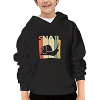 Unisex Youth Hooded Sweatshirt Snail Retro Cute Kids Hoodies Pullover for Teens
