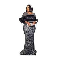 Sequins Women Prom Dress Ball Gown Party wear African Gown