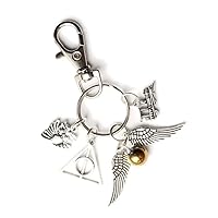 Snitch Charm Wizard Magic Owl Keychain Key Chain Bag Purse Clip