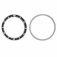 Ewatchparts BEZEL AND INSERT ROTATING BEZEL KIT COMPATIBLE WITH MILITARY SUBMAINER PLASTIC BLACK