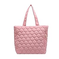 Aktudy Quilted Women Handbags Large Capacity Winter Top-handle Bag Fashion Cotton-Padded Nylon Elegant Soft Portable
