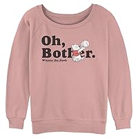 Disney Women's Winnie The Pooh More Bothers Junior's Raglan Pullover with Coverstitch