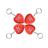 10pcs Mini CPR Face Shield Mask Keychain Ring Kit for First Aid or CPR Training (Red)