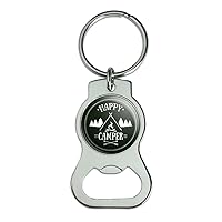 GRAPHICS & MORE Happy Camper with Campfire Keychain with Bottle Opener Key Chain