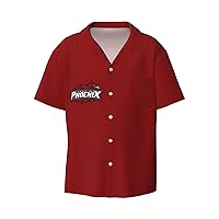 University of Phoenix Men's Casual Short-Sleeved Shirt Button Down Shirts Hawaiian Shirt for Men