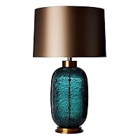Luxury Glass Bottle LED Table Lamp, Living Room Bedside Desk Nightstand Lamp, Home Open Base Table Light, Modern Decorative Lighting for Coastal, Nautical, Rustic Cottage Styles (Color : Green)