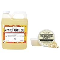 Cold Pressed Refined Apricot Kernel Oil 32oz Unrefined Ivory African Shea Butter 8oz