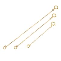 1 Set (3pcs) Adabele Authentic Gold Plated Sterling Silver Jewelry Making Cable Chain Extender Strong Long Lasting 2