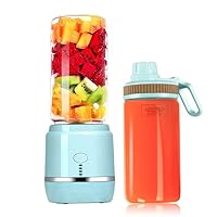 Portable Personal Size Blender, USB Rechargeable Mini Fruits Small Juicer Blender for Shakes and Smoothies with 2 Juice Cup Portable on the Go (Blue)