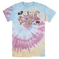 Disney Characters Mickey and Friends Grid Young Men's Short Sleeve Tee Shirt